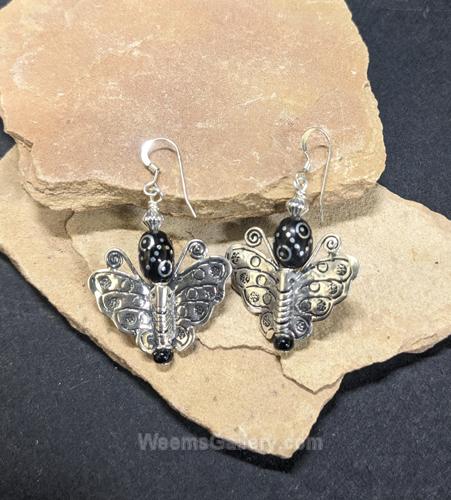 Bali Silver Butterflies Earrings by Judy Jaeger